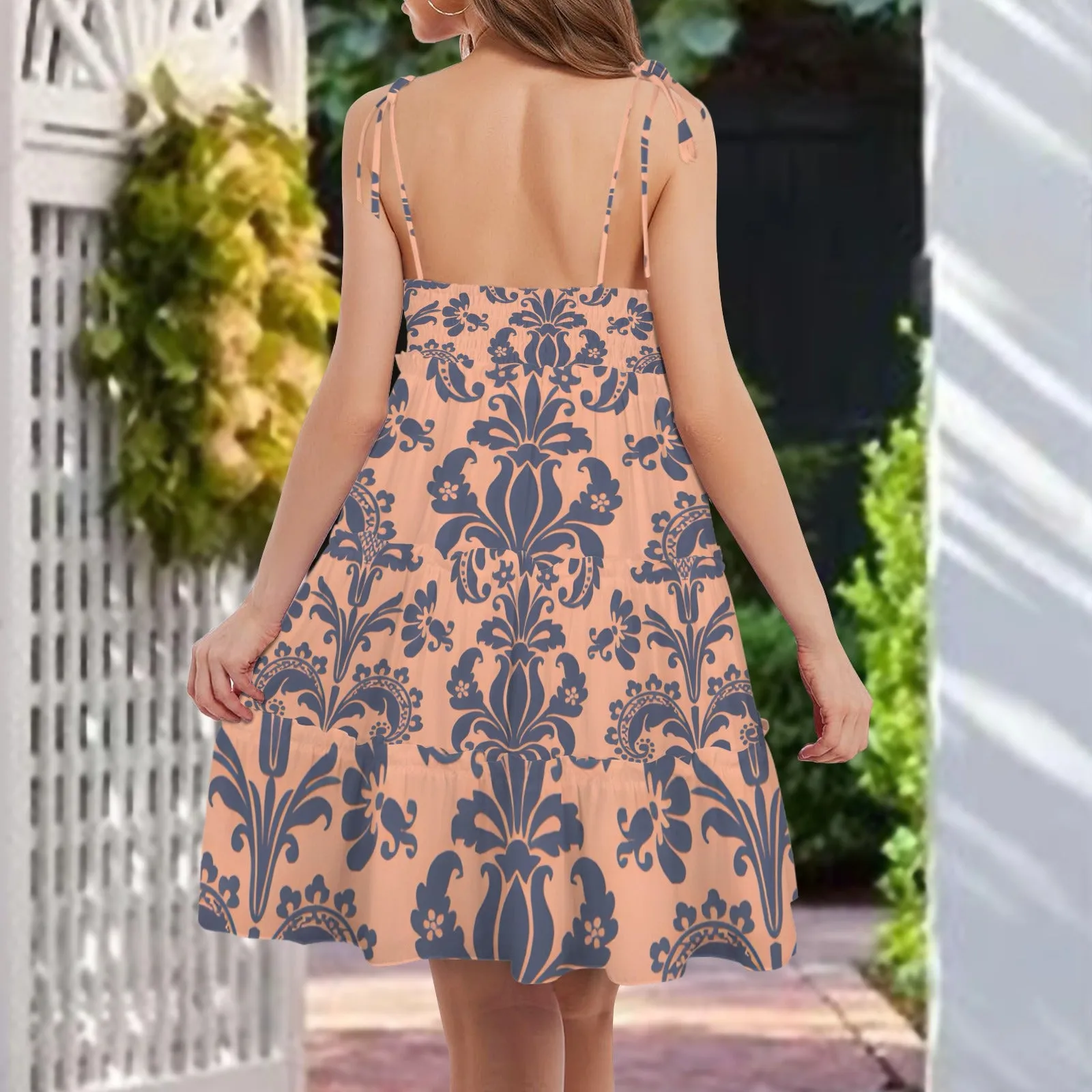 LeRev Bright Saints Women's Tie Shoulder Ruffle Tiered Dress - Stylish Summer Dress with Adjustable Straps and Flattering Fit