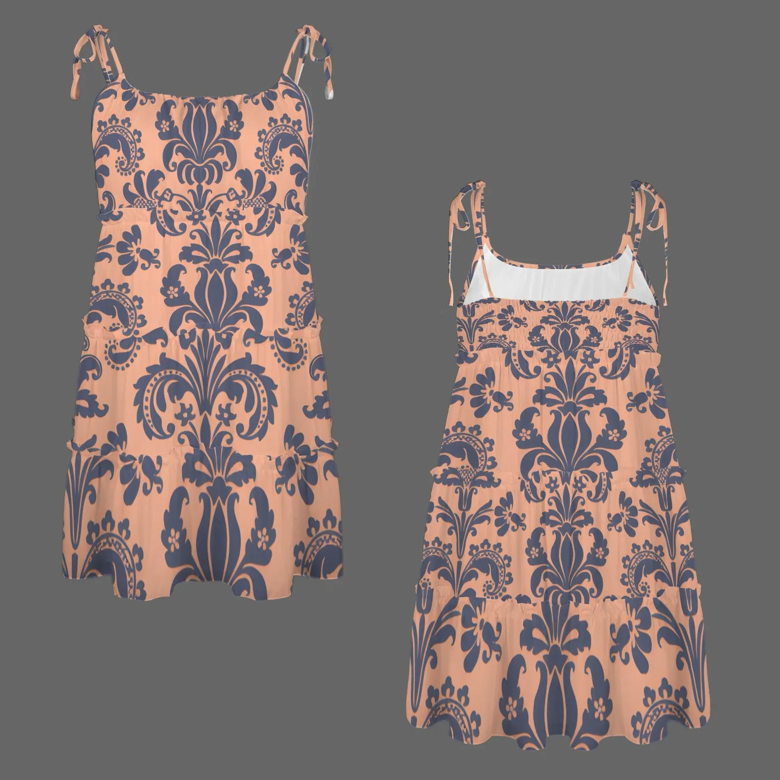 LeRev Bright Saints Women's Tie Shoulder Ruffle Tiered Dress - Stylish Summer Dress with Adjustable Straps and Flattering Fit