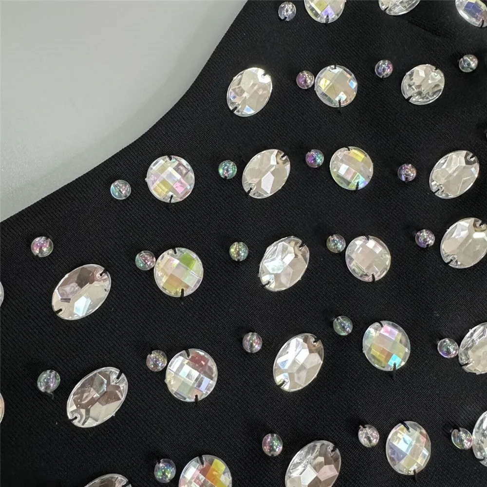 Light Rhinestone Tube Top Short Bandage Party Dress
