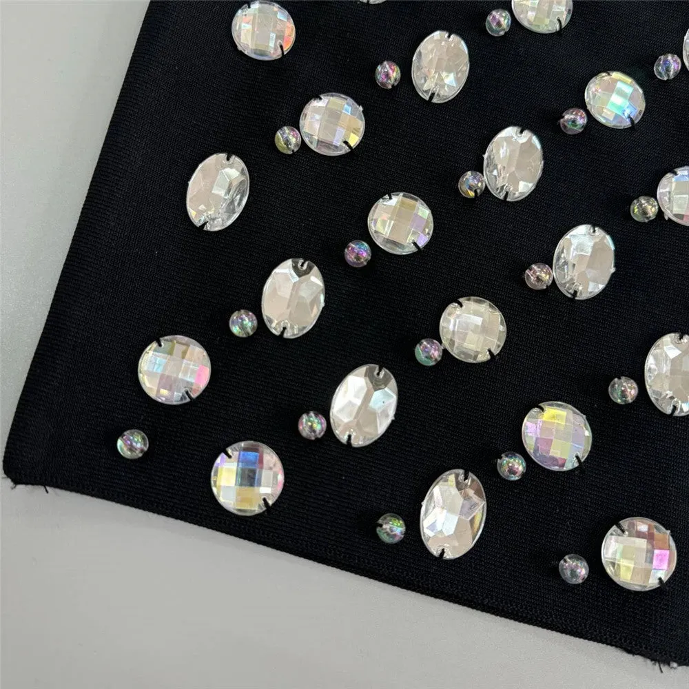 Light Rhinestone Tube Top Short Bandage Party Dress
