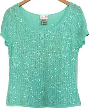 Light Spring Undine Sequin Lace Knit Top