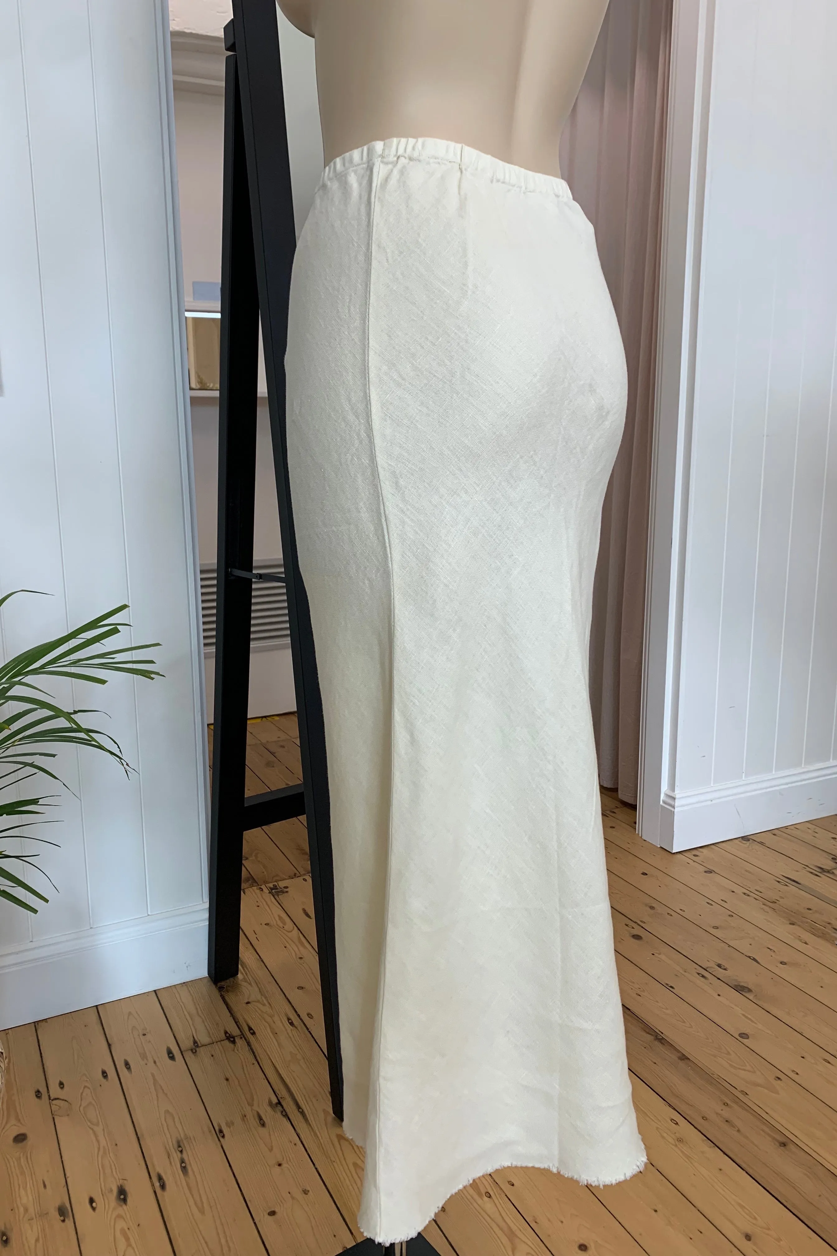 Linen slip skirt - lemon