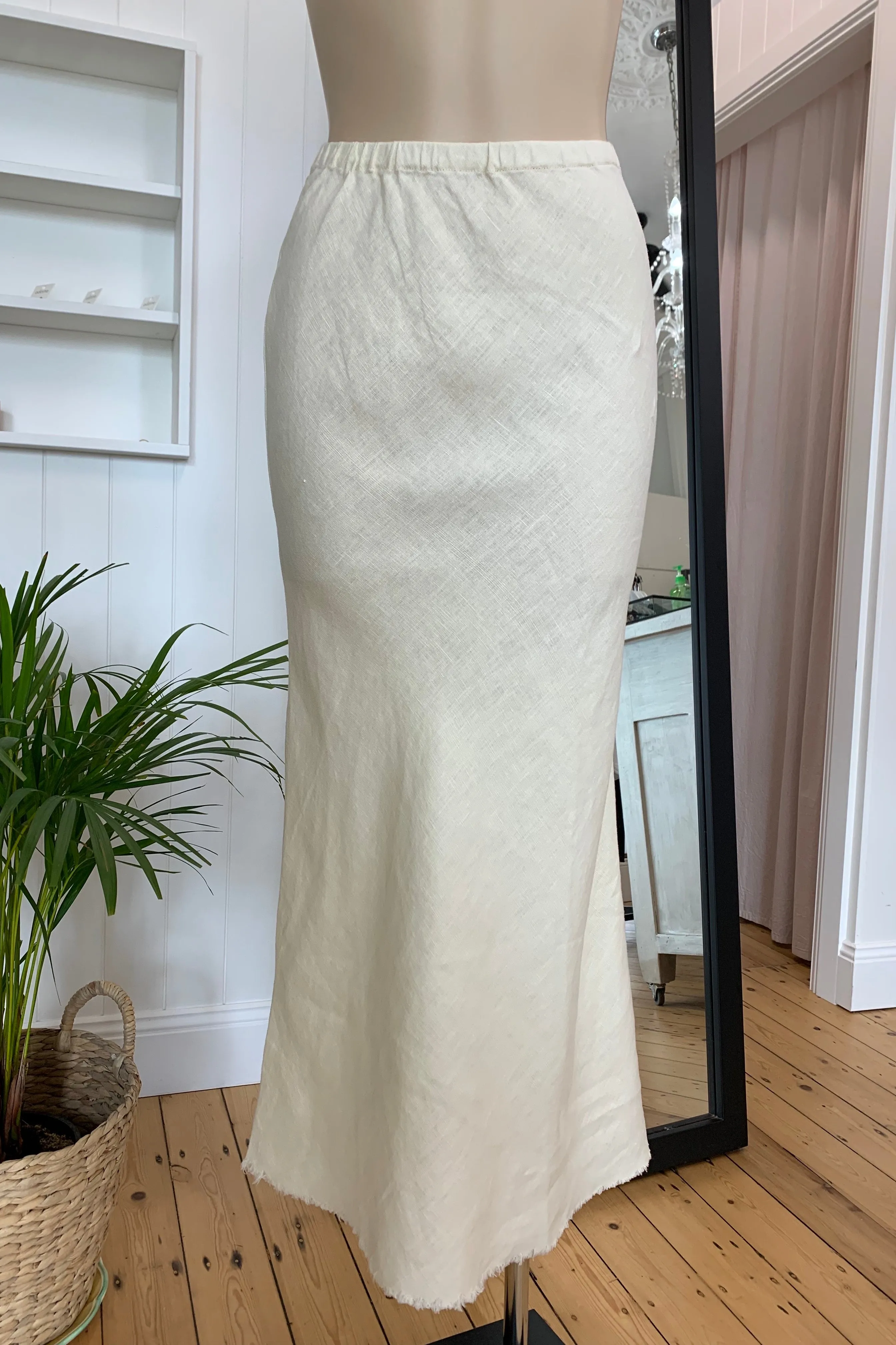 Linen slip skirt - lemon