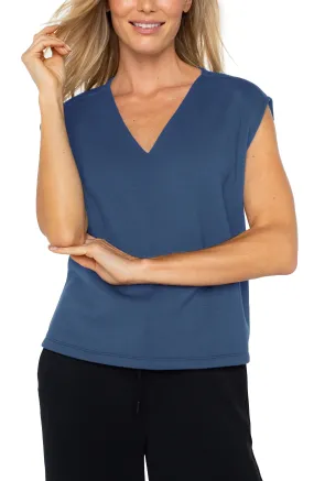 Liverpool Women's Dolman Sleeve V-neck Top - Prussian Blue