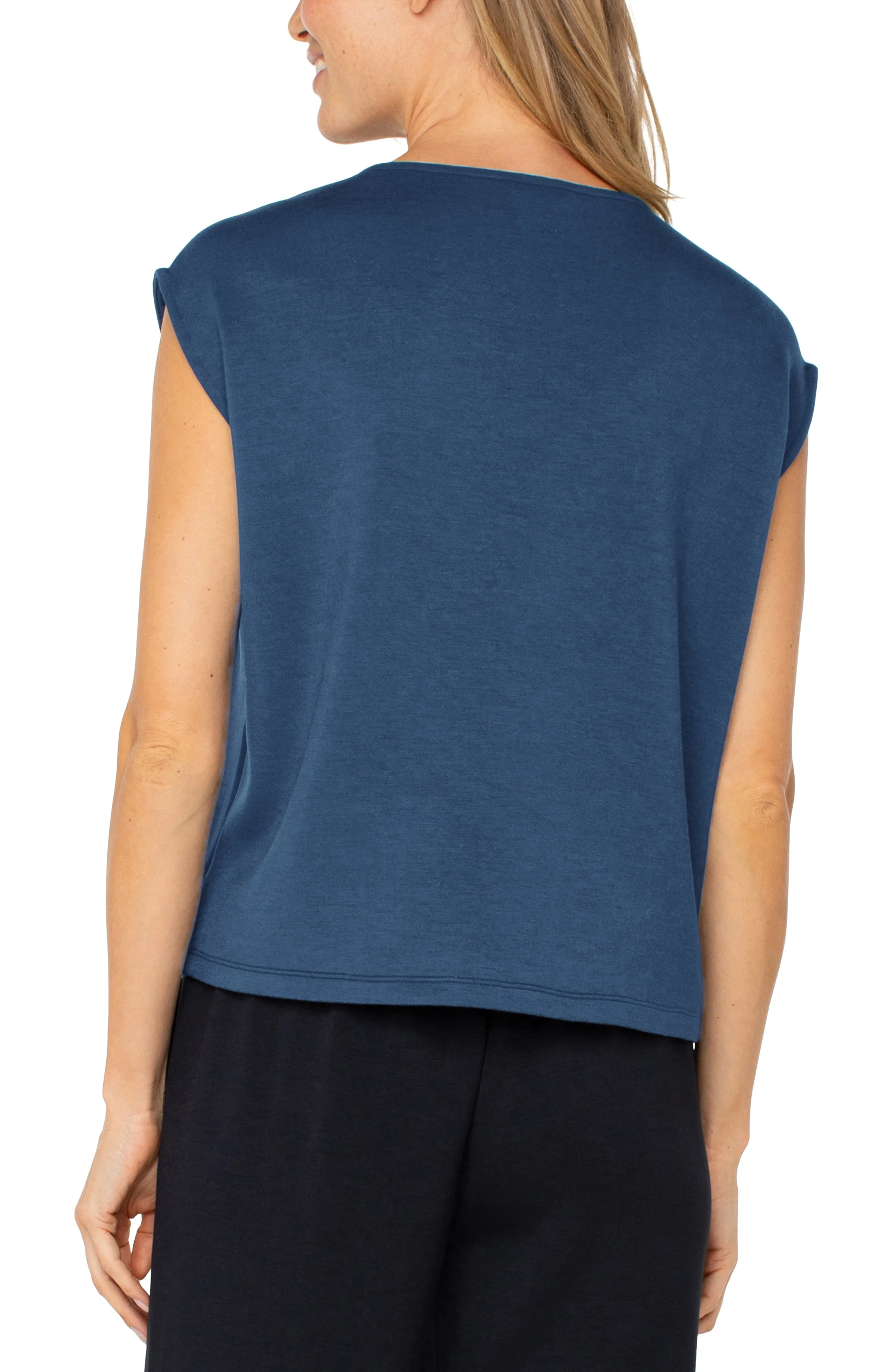 Liverpool Women's Dolman Sleeve V-neck Top - Prussian Blue
