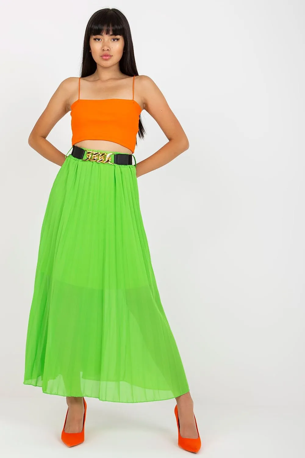 Long skirt with elastic waistband