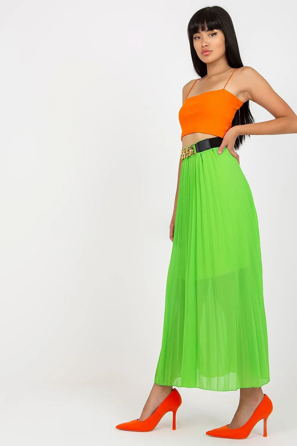 Long skirt with elastic waistband