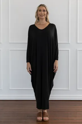 Long Sleeve Maxi Miracle Dress | Black