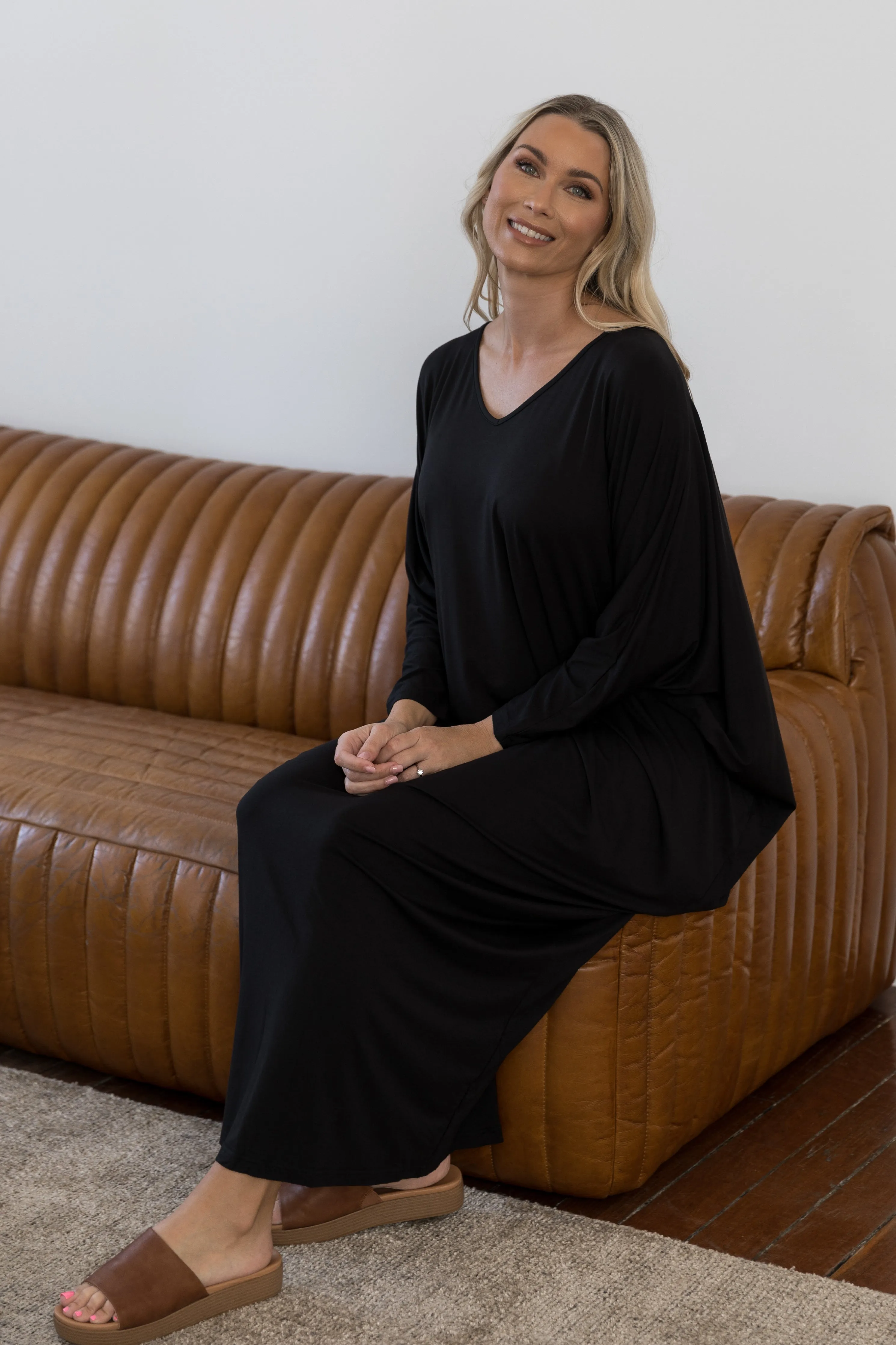Long Sleeve Maxi Miracle Dress | Black