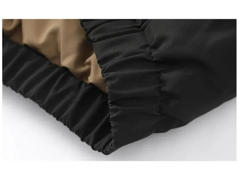Mens Business Casual Winter Warm Jacket New Solid Color Double Sided Wearable Design thickened Jacket
