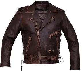 Men's Classic Brando Brown Jacket | Mens Brown Leather Jacket