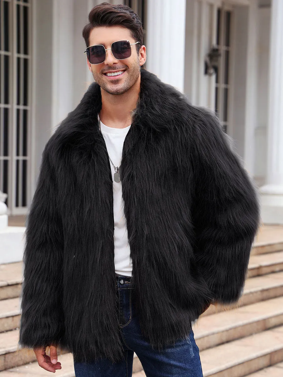 Men's Faux Shaggy Fur Jacket