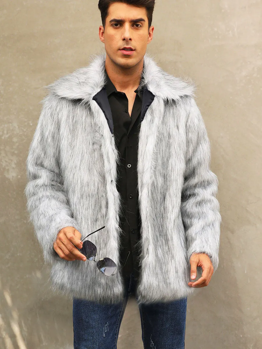 Men's Faux Shaggy Fur Jacket
