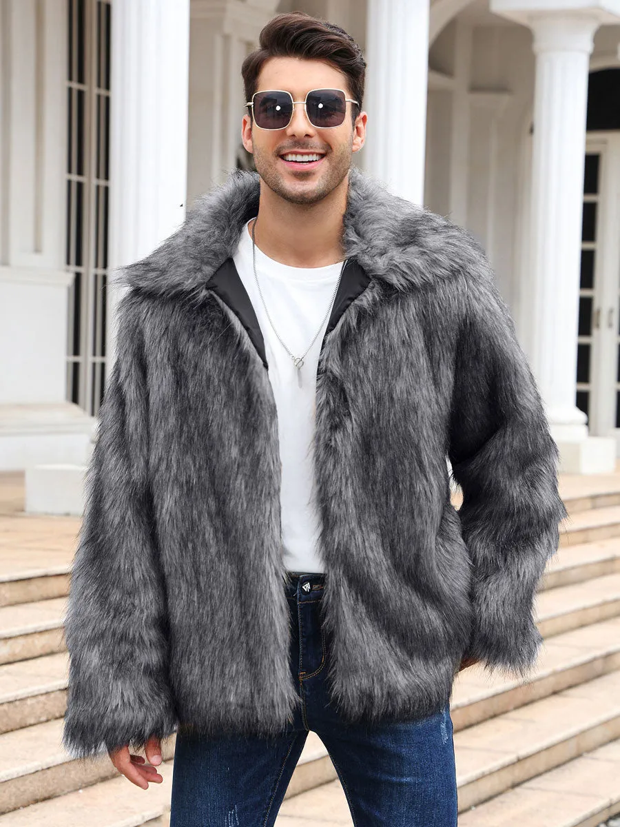 Men's Faux Shaggy Fur Jacket