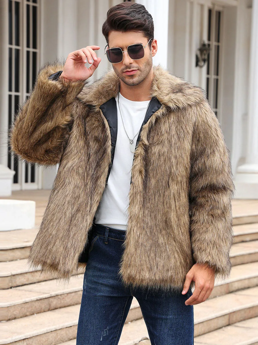 Men's Faux Shaggy Fur Jacket