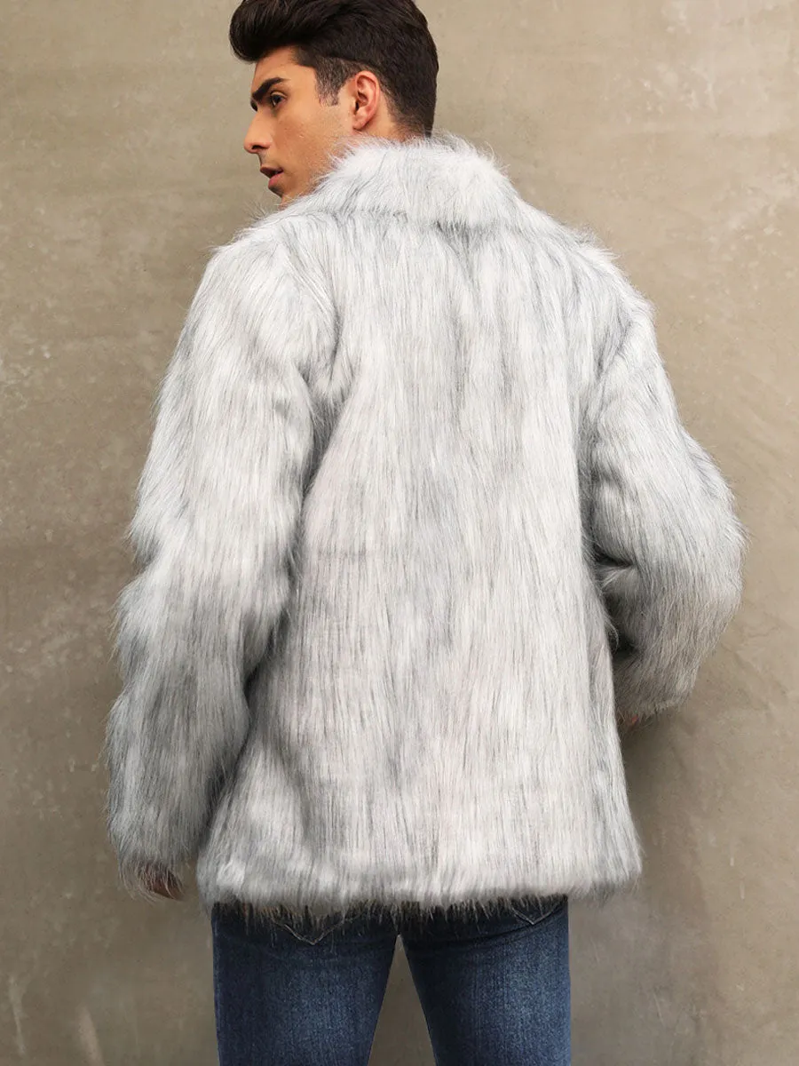 Men's Faux Shaggy Fur Jacket