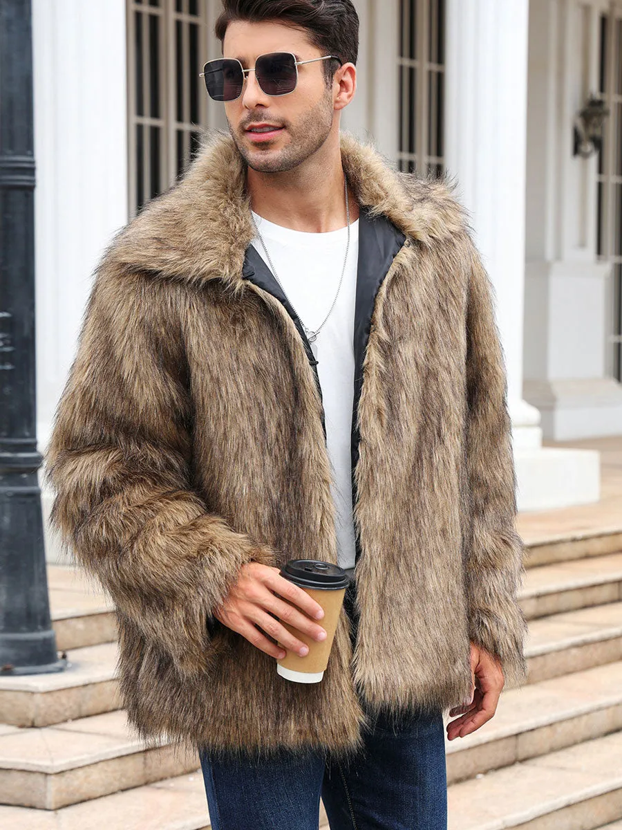 Men's Faux Shaggy Fur Jacket