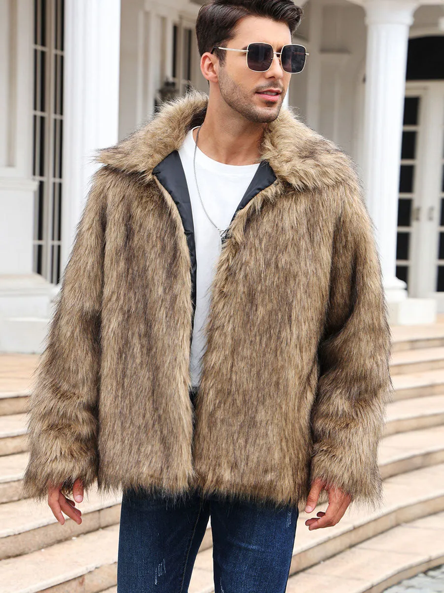 Men's Faux Shaggy Fur Jacket