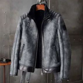 Men's Grey B3 Sheepskin Leather Jacket