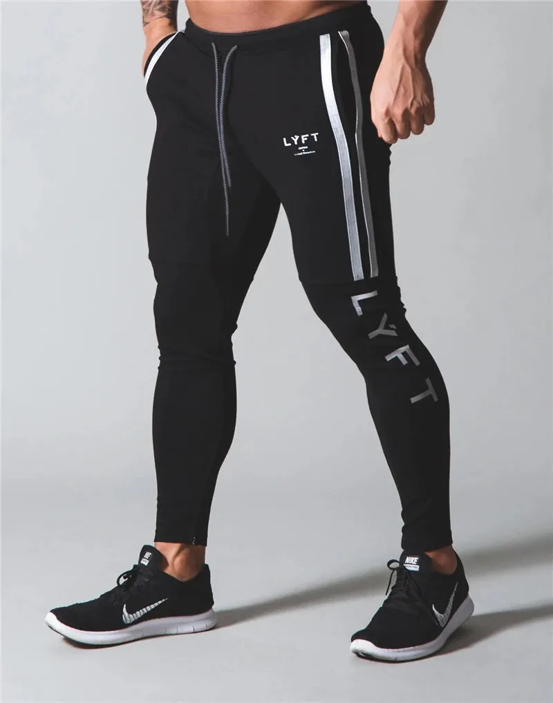 Men's Slim Fit Cotton Jogging Pants with Side Stripe - JP&UK Autumn Collection for Gym and Training