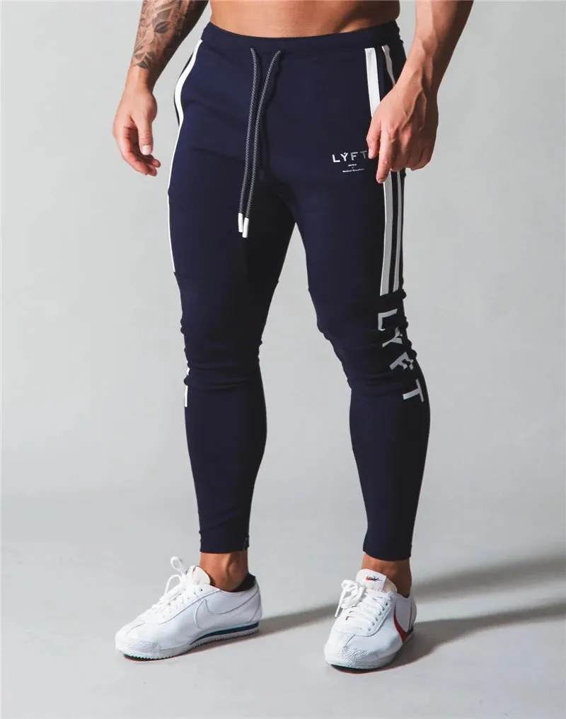 Men's Slim Fit Cotton Jogging Pants with Side Stripe - JP&UK Autumn Collection for Gym and Training