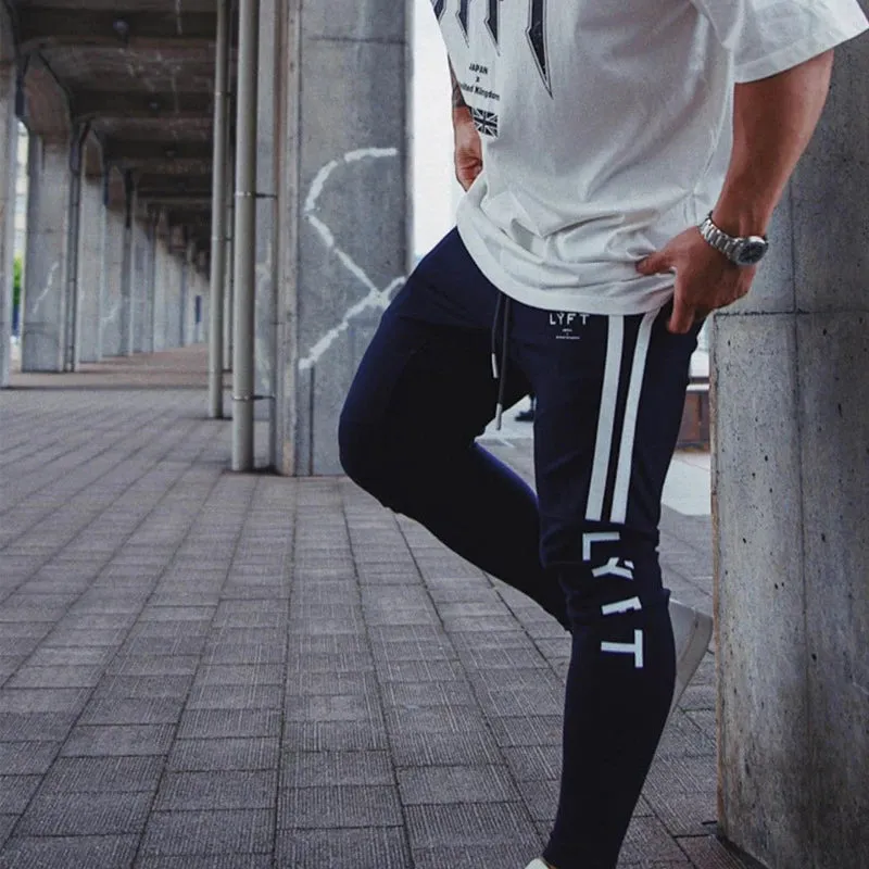 Men's Slim Fit Cotton Jogging Pants with Side Stripe - JP&UK Autumn Collection for Gym and Training