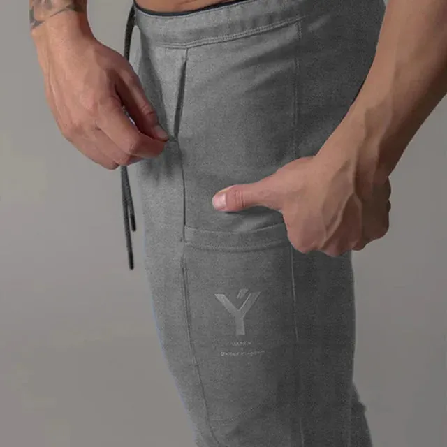 Men's Slim Fit Cotton Jogging Pants with Side Stripe - JP&UK Autumn Collection for Gym and Training