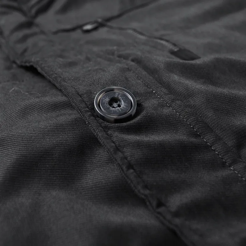 Men's Warm Windproof Hooded Polyester Parka Jacket