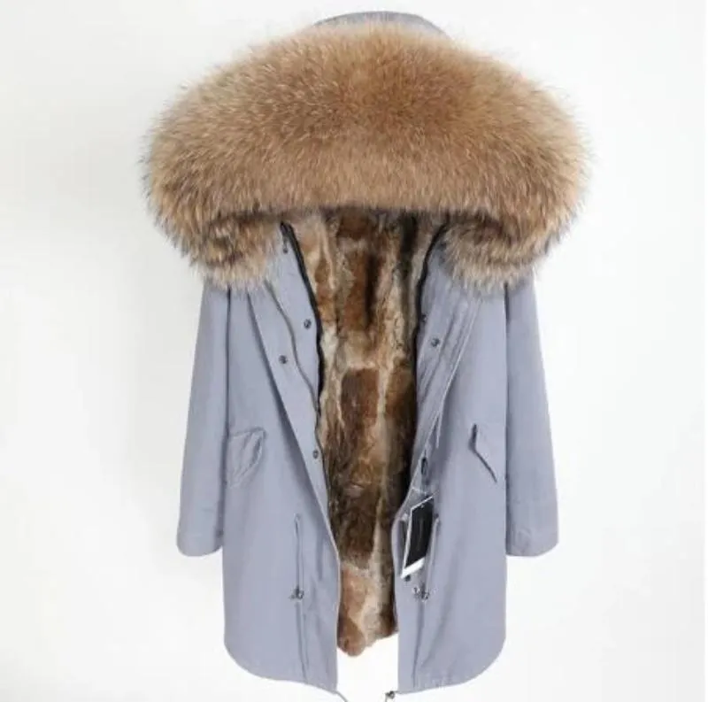 Men's Winter Casual Buttoned Short Parka With Raccoon Fur