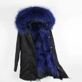 Men's Winter Casual Buttoned Short Parka With Raccoon Fur