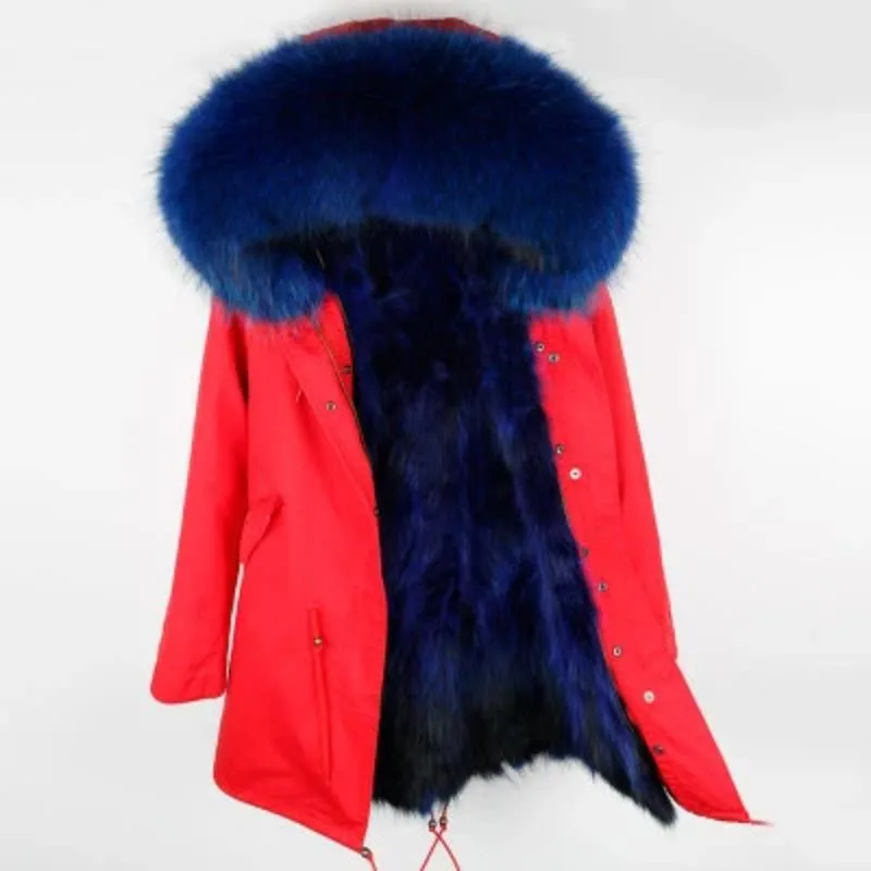 Men's Winter Casual Buttoned Short Parka With Raccoon Fur