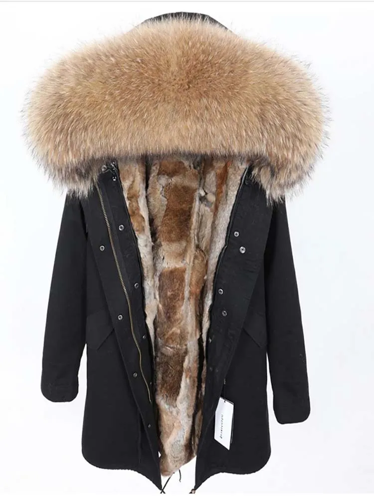 Men's Winter Casual Buttoned Short Parka With Raccoon Fur