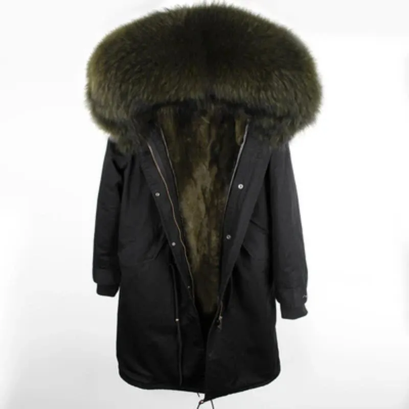 Men's Winter Casual Buttoned Short Parka With Raccoon Fur