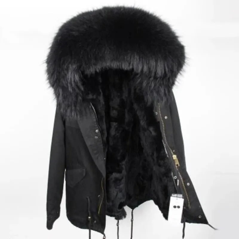 Men's Winter Casual Warm Short Hooded Parka With Raccoon Fur