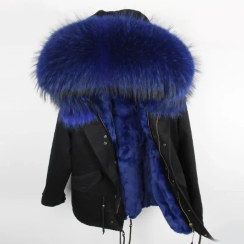 Men's Winter Casual Warm Short Hooded Parka With Raccoon Fur