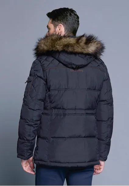 Men's Winter Warm Casual Medium-Long Parka With Detachable Hat