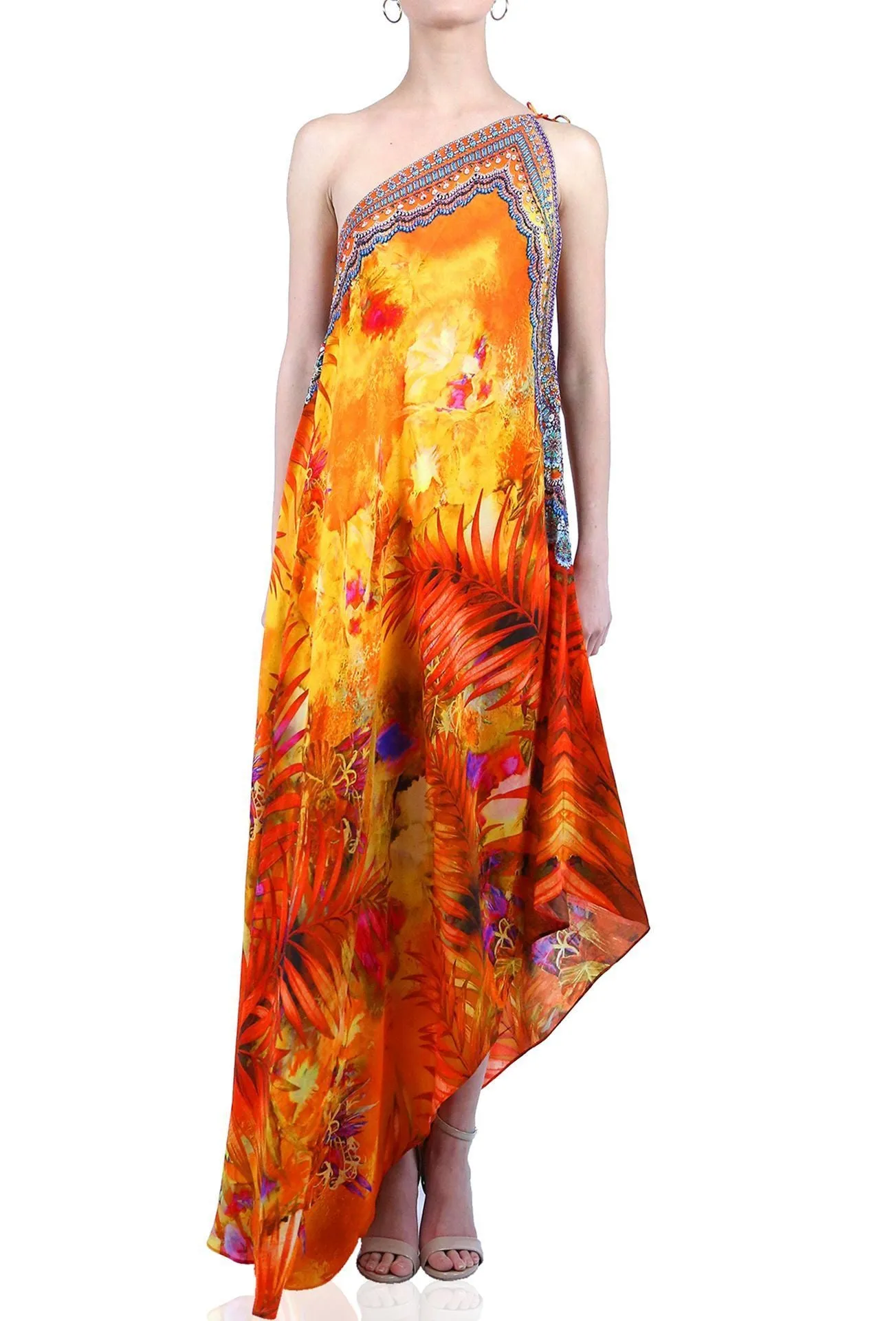 Nature Print Halter Neck Dress