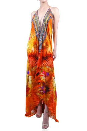 Nature Print Halter Neck Dress