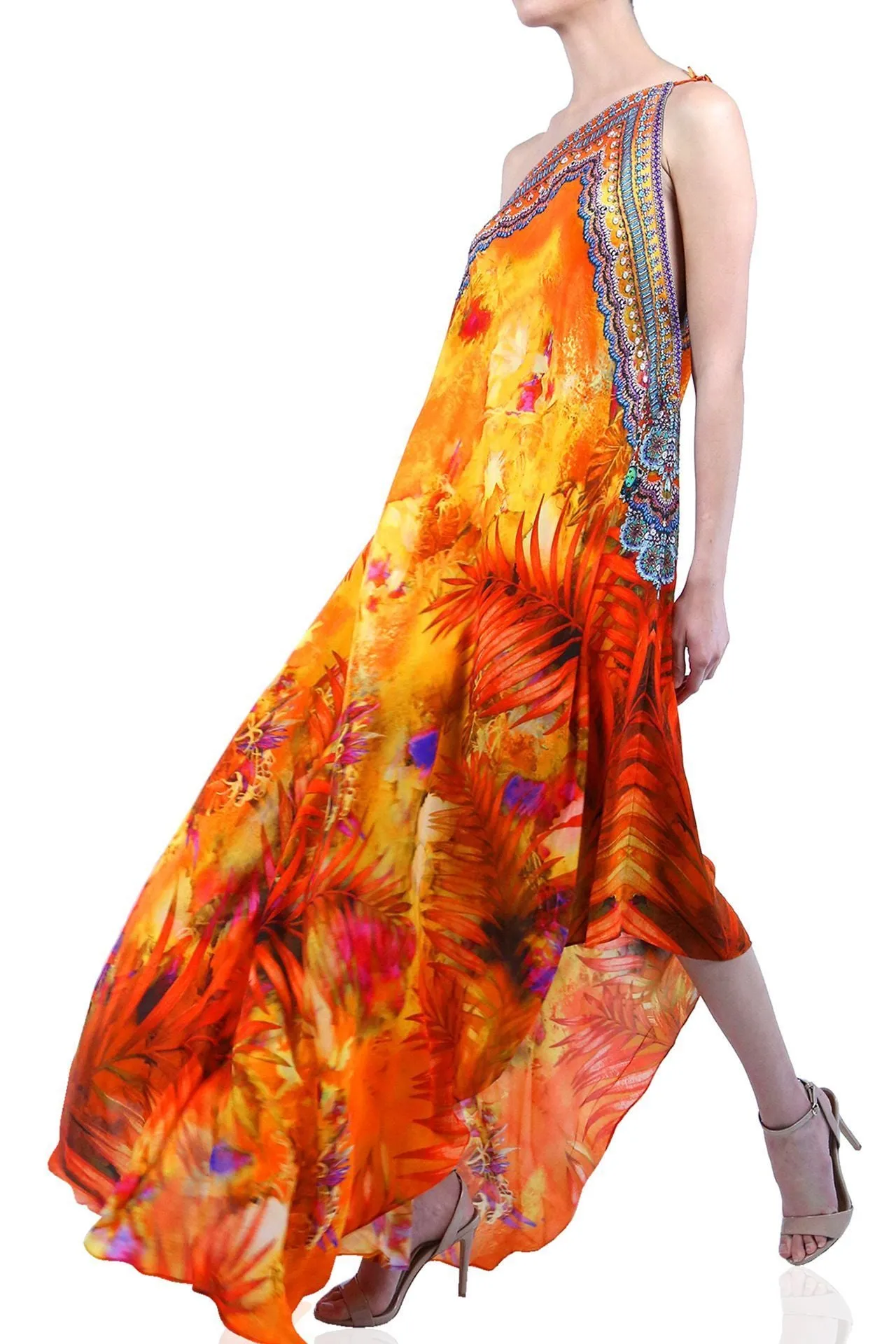 Nature Print Halter Neck Dress