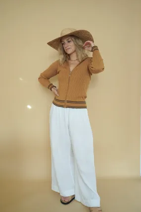 ochre zip knit jacket