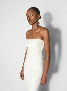 off white boning detail knit bustier