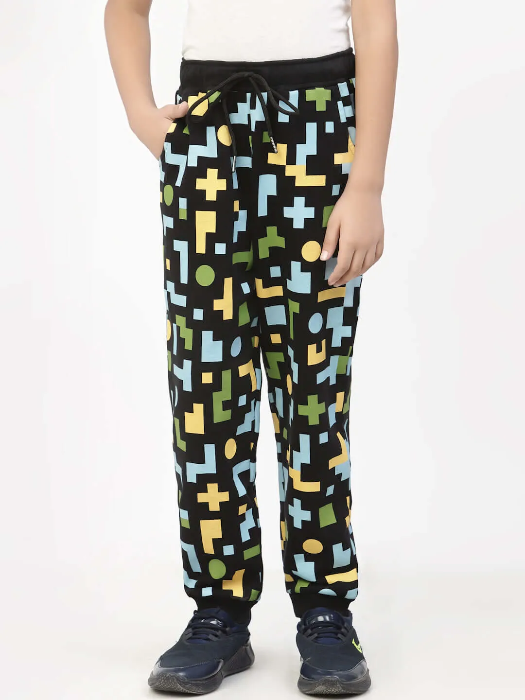 Organic Geometric Boy Jogger Black