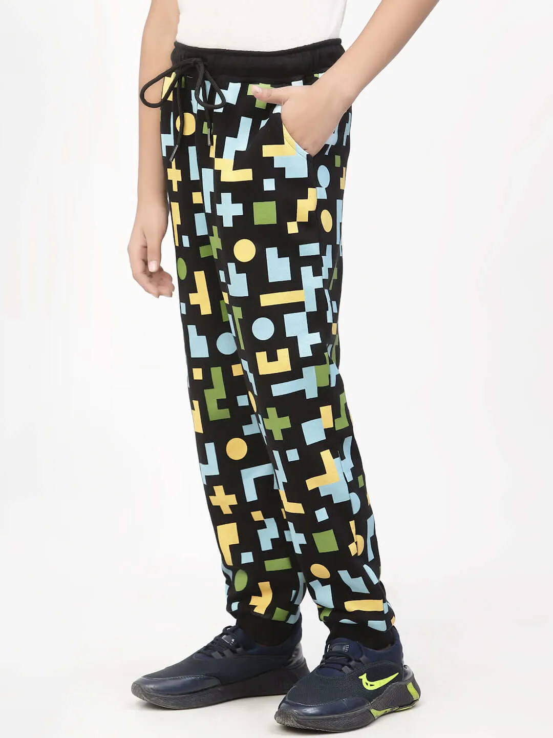 Organic Geometric Boy Jogger Black