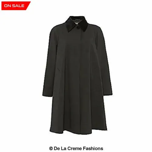 Oversized Velvet Trim Lightweight Swing Coat