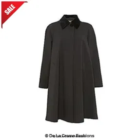 Oversized Velvet Trim Lightweight Swing Coat