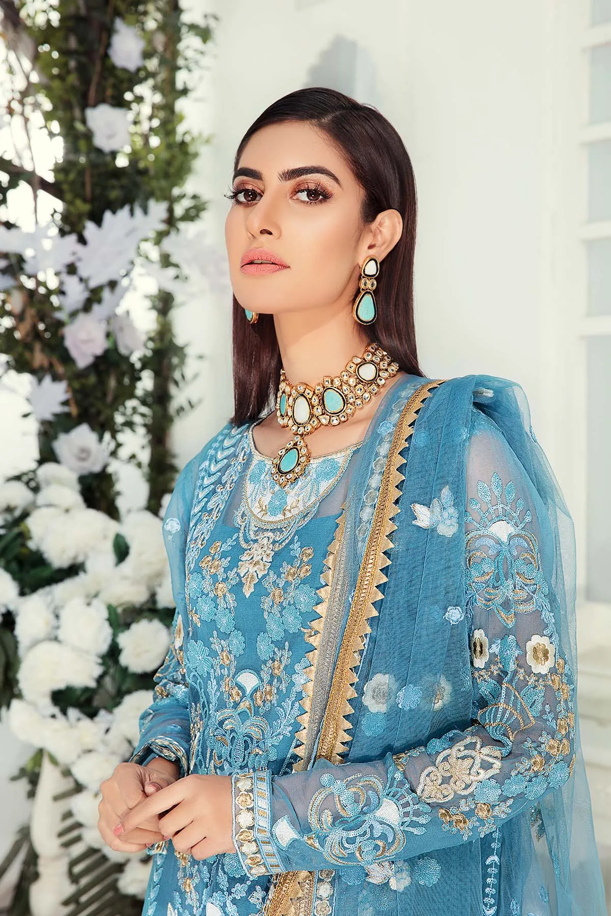Pakistani Designer Chiffon Dress Gharara Shirt #J6119