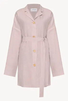 Pink unisex linen overshirt