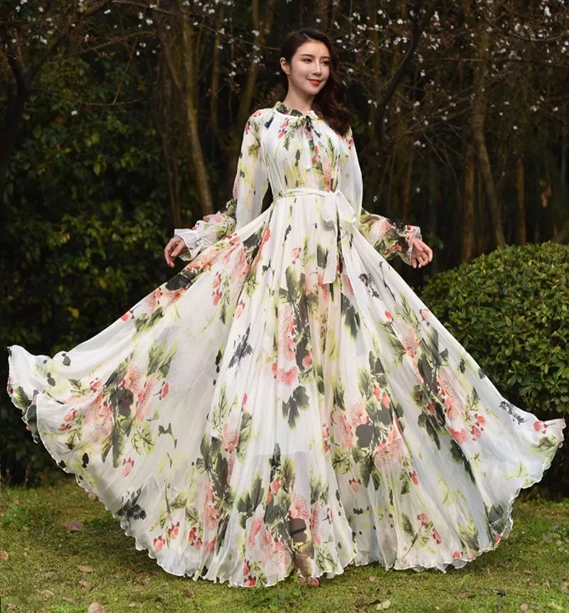 Plus size prom summer chiffon dress 4462