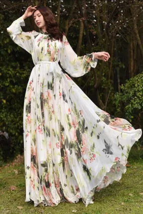 Plus size prom summer chiffon dress 4462
