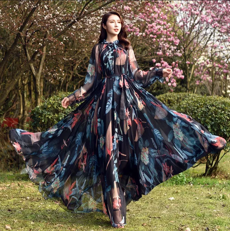 Plus size prom summer chiffon dress 4462